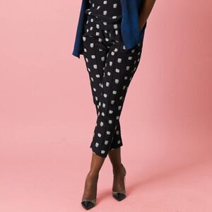 Tucker Julia Pants Black Cross Stitch in Silk Stretch Charmeuse Luxury